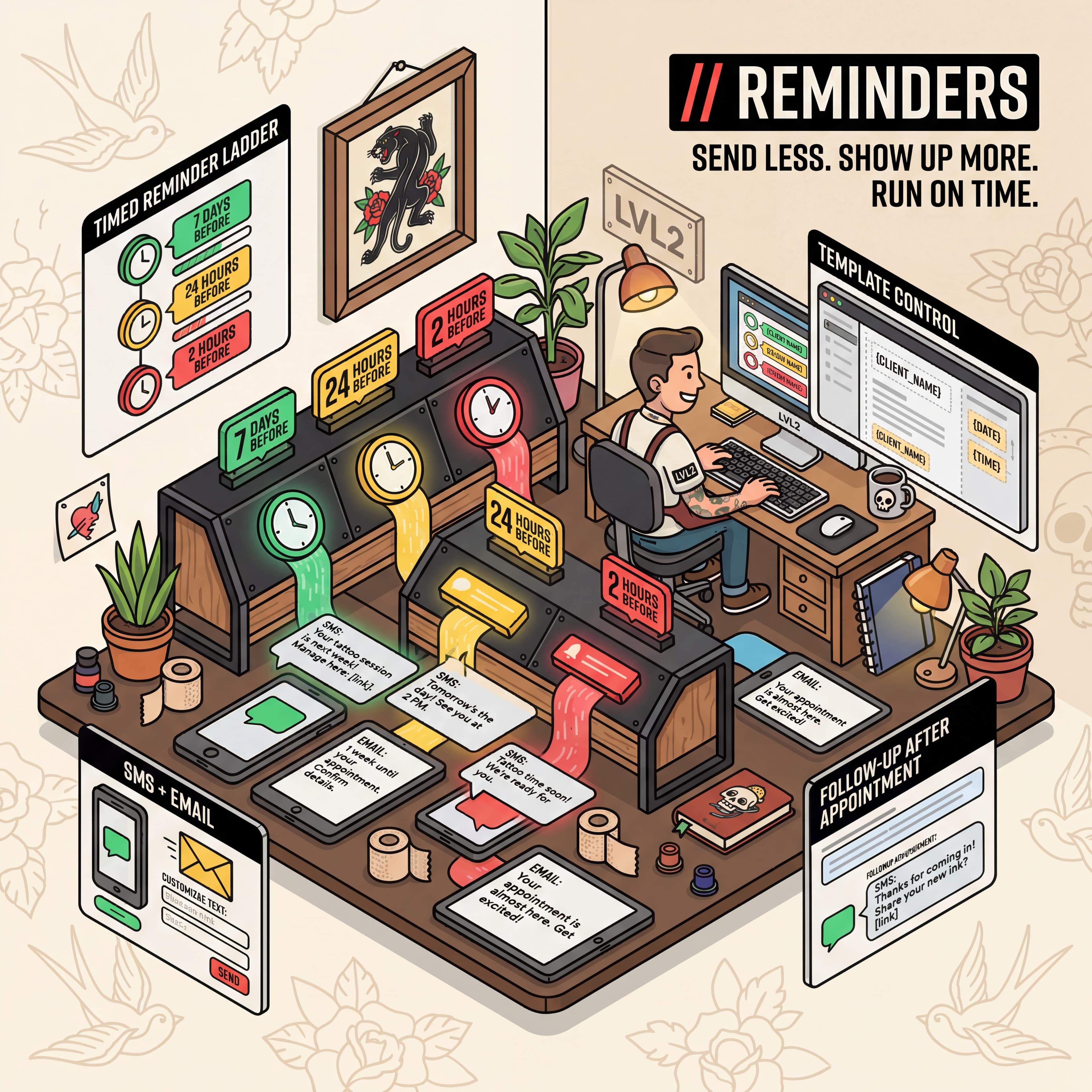LVL2 automated reminders illustrated feature image